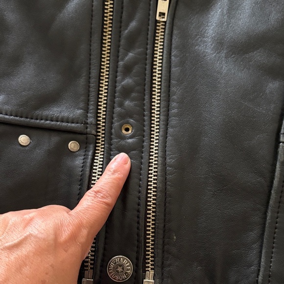 Vintage 80’s Gently Loved Unisex Harley-Davidson Black Leather Biker Jacket - Picture 4 of 16
